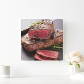 Horloge Carrée steak de beef (Maison)