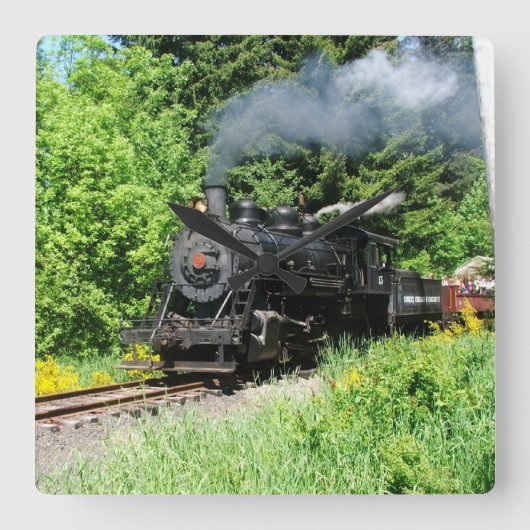 Horloge Carrée Steam Train Custom (Recto)