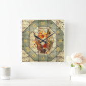 Horloge Carrée Steampunk~Cello~Edison Phonograph~Bass Saxhorn ~ (Maison)