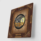 Horloge Carrée Steampunk Flumpet (Angle)
