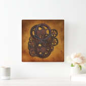 Horloge Carrée Steampunk Rusty (Maison)