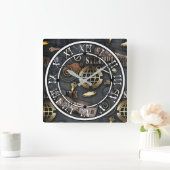 Horloge Carrée Steampunk, scrapbooking (Maison)