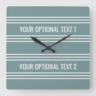 Horloge Carrée Steel Blue Stripes custom wall clock