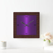 Horloge Carrée Steel Modern Burlap (Maison)