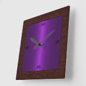 Horloge Carrée Steel Modern Burlap (Angle)