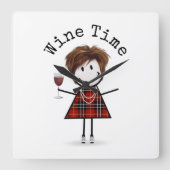 Horloge Carrée Stick Girl (Recto)