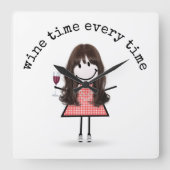 Horloge Carrée Stick Girl (Recto)