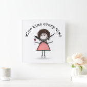 Horloge Carrée Stick Girl (Maison)