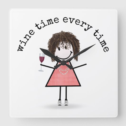 Horloge Carrée Stick Girl (Recto)