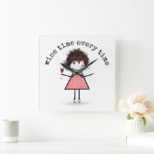 Horloge Carrée Stick Girl (Maison)