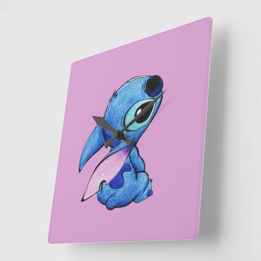 Horloge Carrée Stitch Clock (Angle)