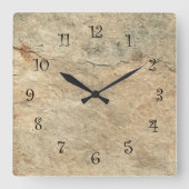Horloge Carrée Stone Look Kitchen Wall Clocks (Recto)