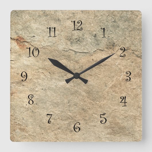 Horloge Carrée Stone Look Kitchen Wall Clocks (Recto)