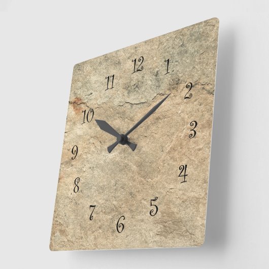 Horloge Carrée Stone Look Kitchen Wall Clocks (Angle)