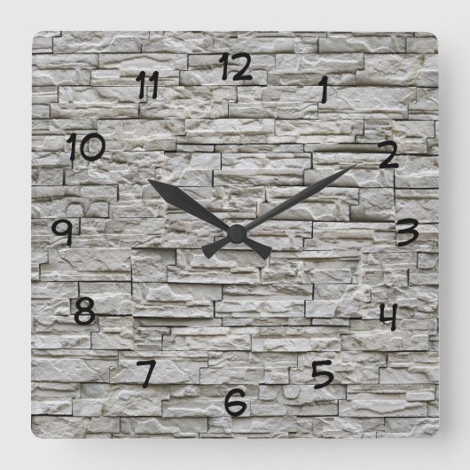 Horloge Carrée Stone Look Wall Decor (Recto)