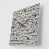 Horloge Carrée Stone Look Wall Decor (Angle)