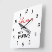 Horloge Carrée Stop smoking (Angle)