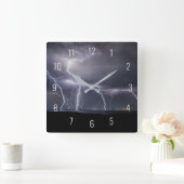 Horloge Carrée Storm Black & Purple (Maison)