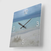 Horloge Carrée Stormy Sandcastle Beach Landscape (Angle)