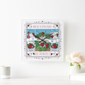 Horloge Carrée Strawberries et Cream Wall Clock (Maison)