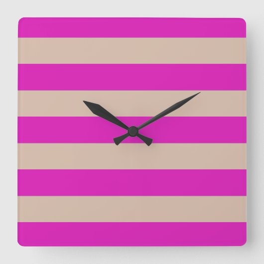 Horloge Carrée STRIPES ajustables rose (Recto)