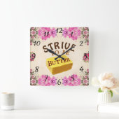 Horloge Carrée Strive To Be a Butter Wall Clock (Maison)