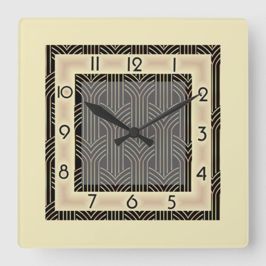 Horloge Carrée Style Art déco (Recto)