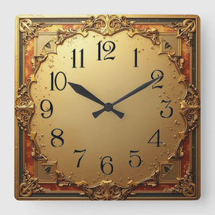 Horloge Carrée Style Art Déco Élégant
