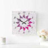 Horloge Carrée Style de fleurs (Maison)