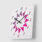Horloge Carrée Style de fleurs (Angle)