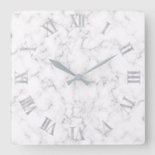 Horloge Carrée Style de marbre élégant