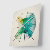Horloge Carrée style de tache d'aquarelle (Angle)