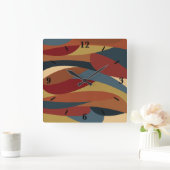 Horloge Carrée Style de verre de couleur géométrique opaque Abstr (Maison)