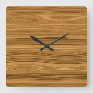 Horloge Carrée Style en bois élégant de grain
