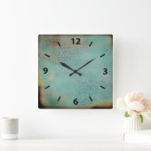 Horloge Carrée Style Ferme Rustique Antique Turquoise Faux Lace (Maison)