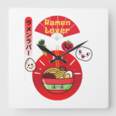 HORLOGE CARRÉE STYLE KAWAII DE RAMEN LOVER (Recto)