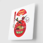 HORLOGE CARRÉE STYLE KAWAII DE RAMEN LOVER (Angle)