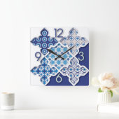 Horloge Carrée Style Mandala Deco (Maison)