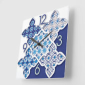 Horloge Carrée Style Mandala Deco (Angle)
