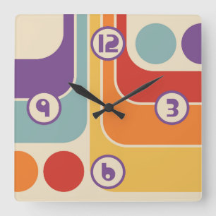 Horloge Carrée Style moderne du milieu du siècle