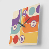 Horloge Carrée Style moderne du milieu du siècle (Angle)