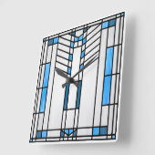 Horloge Carrée Style scolaire des Prairies Interprétation no 1 (Angle)