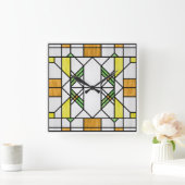 Horloge Carrée Style scolaire des Prairies Interprétation no 2 (Maison)