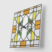 Horloge Carrée Style scolaire des Prairies Interprétation no 2 (Angle)