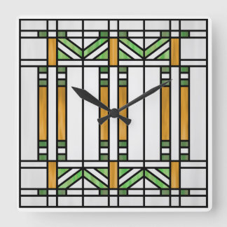 Horloge Carrée Style scolaire des Prairies Interprétation no 4