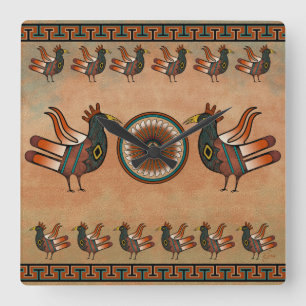 Horloge Carrée Style southwestern clock