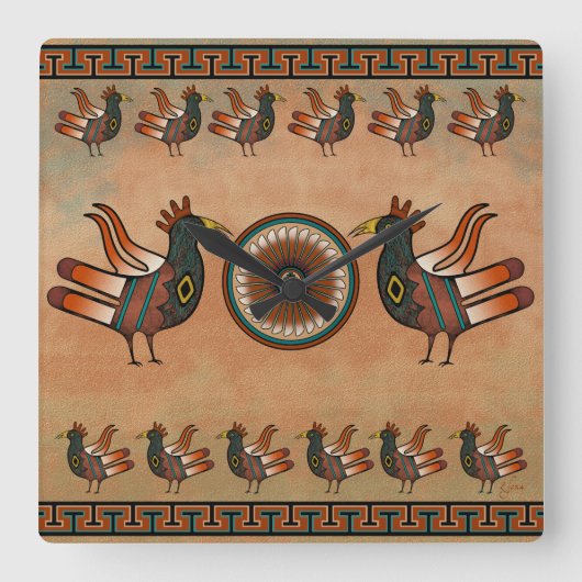 Horloge Carrée Style southwestern clock (Recto)