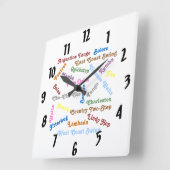 Horloge Carrée Styles de danse de salle de bal (Angle)