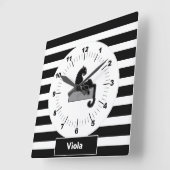 Horloge Carrée Stylish Black Panther Cat White (Angle)