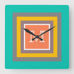 Horloge Carrée Stylish Color Square